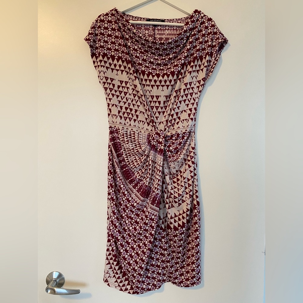 EUC Ilse Jacobsen cowl ruched dress